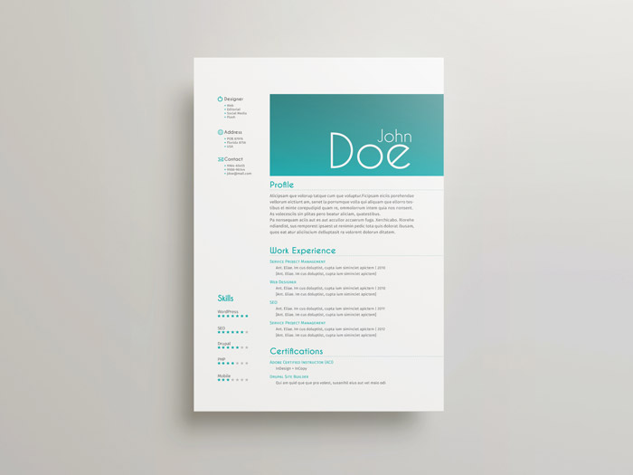 Free Resume Template for Adobe InDesign