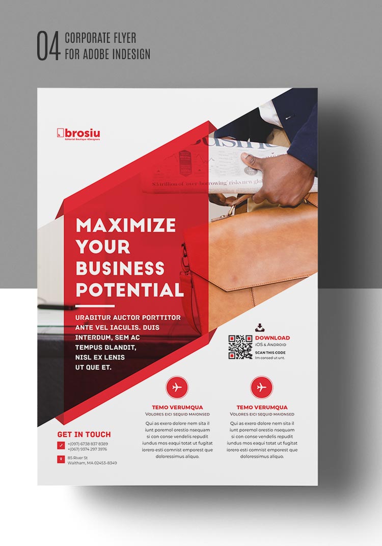 Flyer Corporate Template for Company for Adobe InDesign