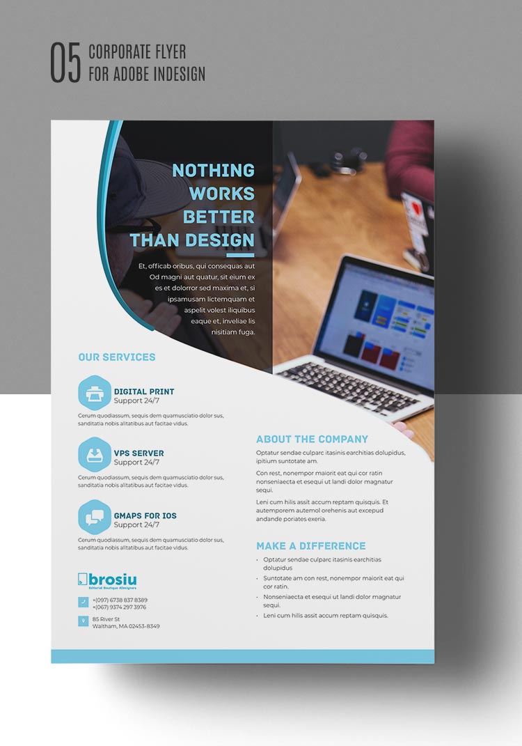 Flyer Corporate Template for Company for Adobe InDesign