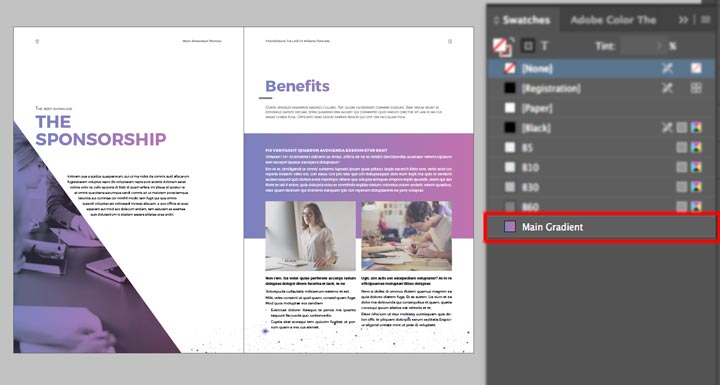 gradiente indesign