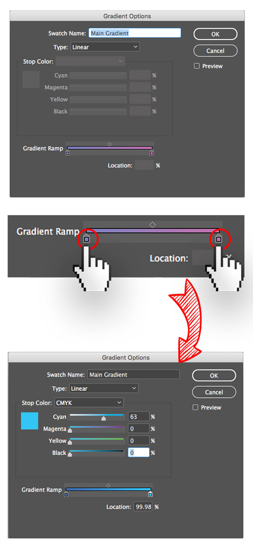 gradiente indesign