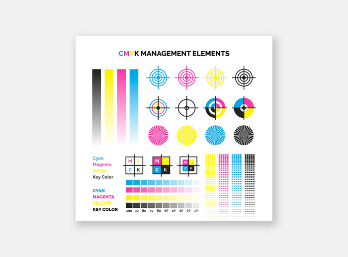 Elementos CMYK para imprimir