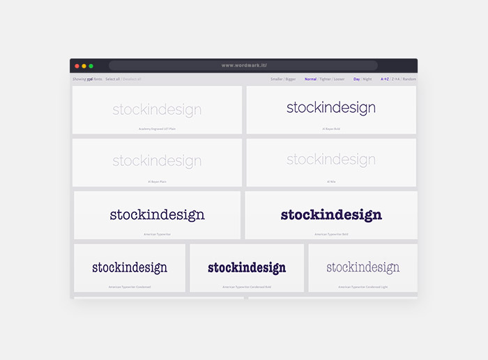 Wordmark, Helps you choose fonts for your creative projects