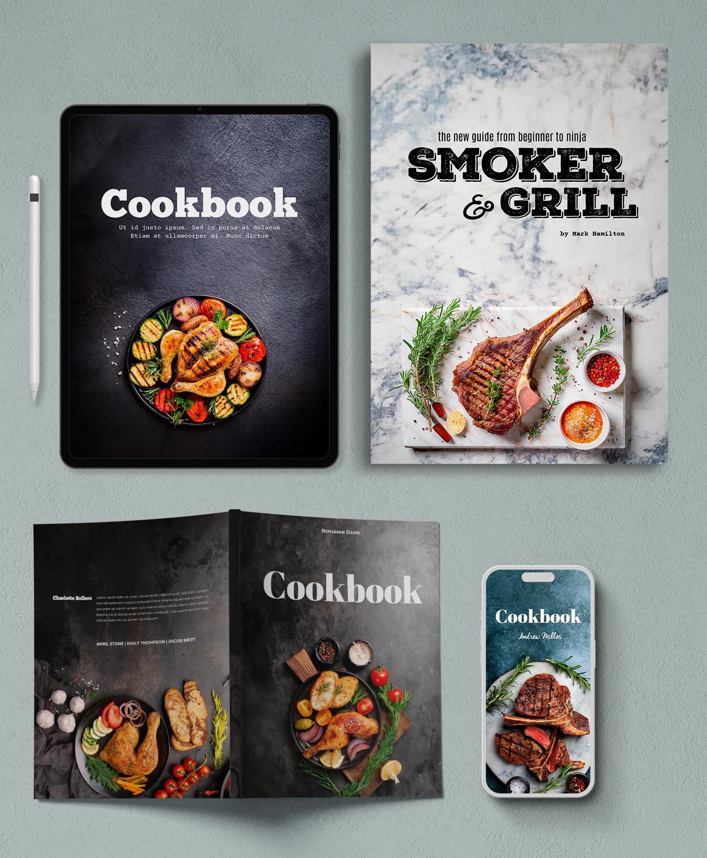 50 Grilled Gourmet Photos for Cookbook Cover Designs