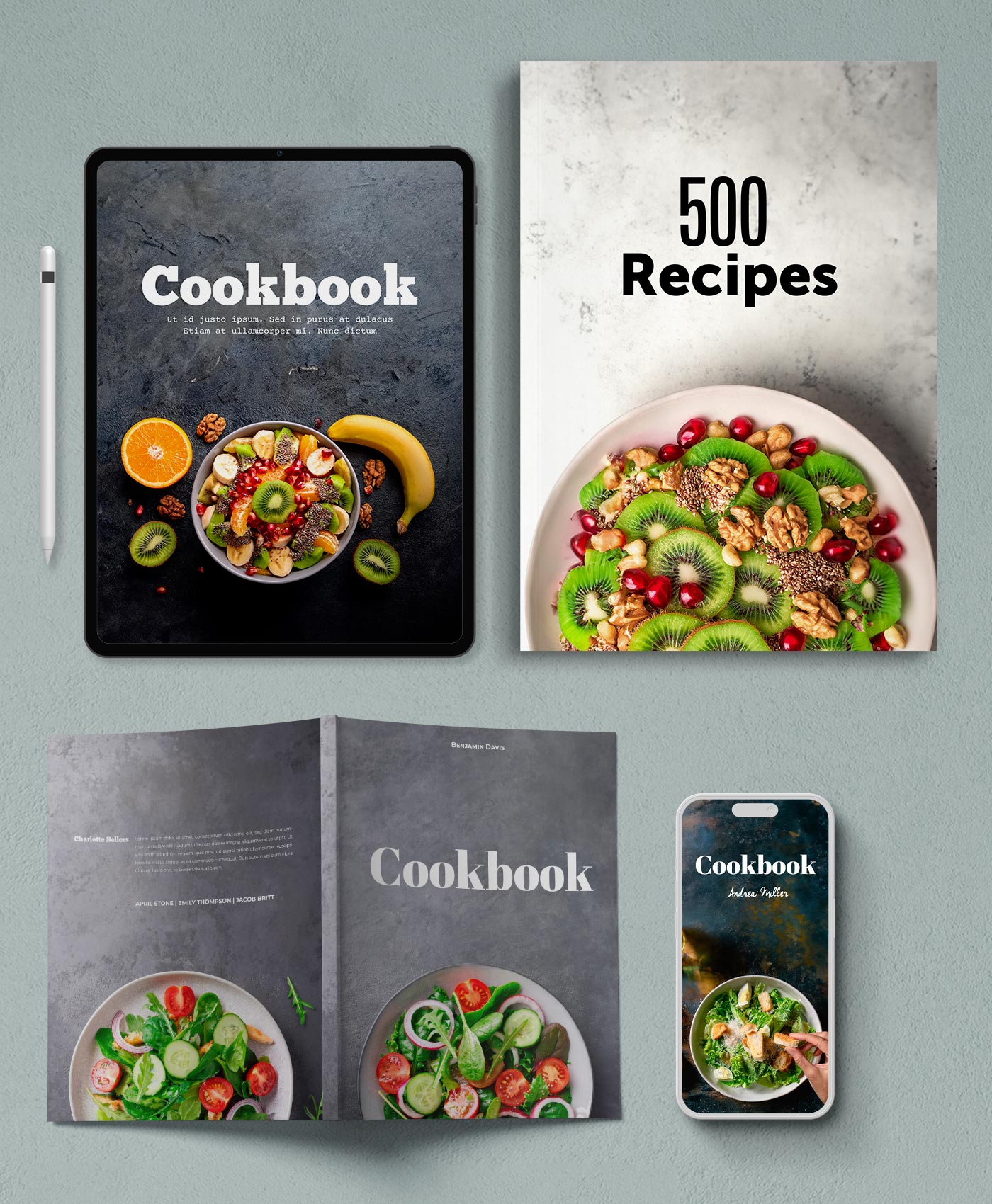 50 High-Quality Healthy Food Photos for Cookbook Cover Designs