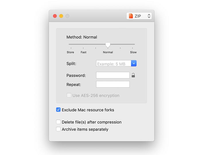 Keka aplicación para compresión en MacOS