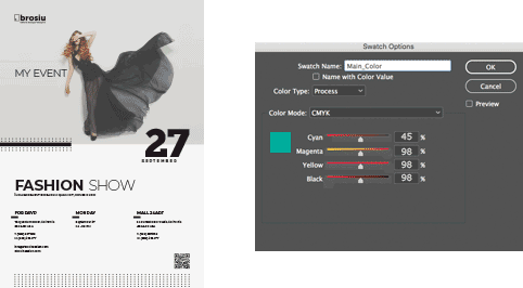 How to change the Main Color in Adobe InDesign